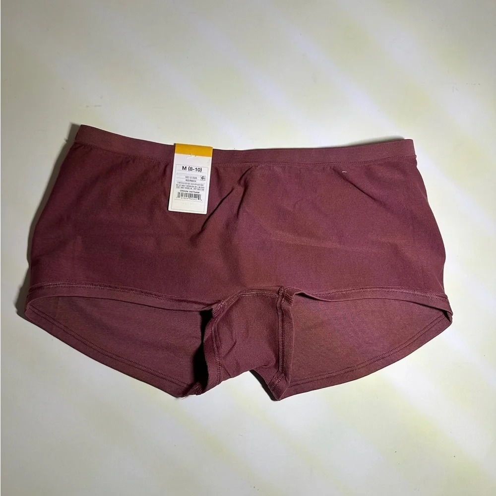 NWT Auden Seamless Boyshort Underwear Medium 8-10 “Red” Wine Burgundy Color - Picture 6 of 8